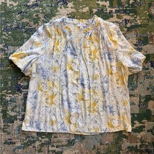 Blue & Yellow Snake Print Top